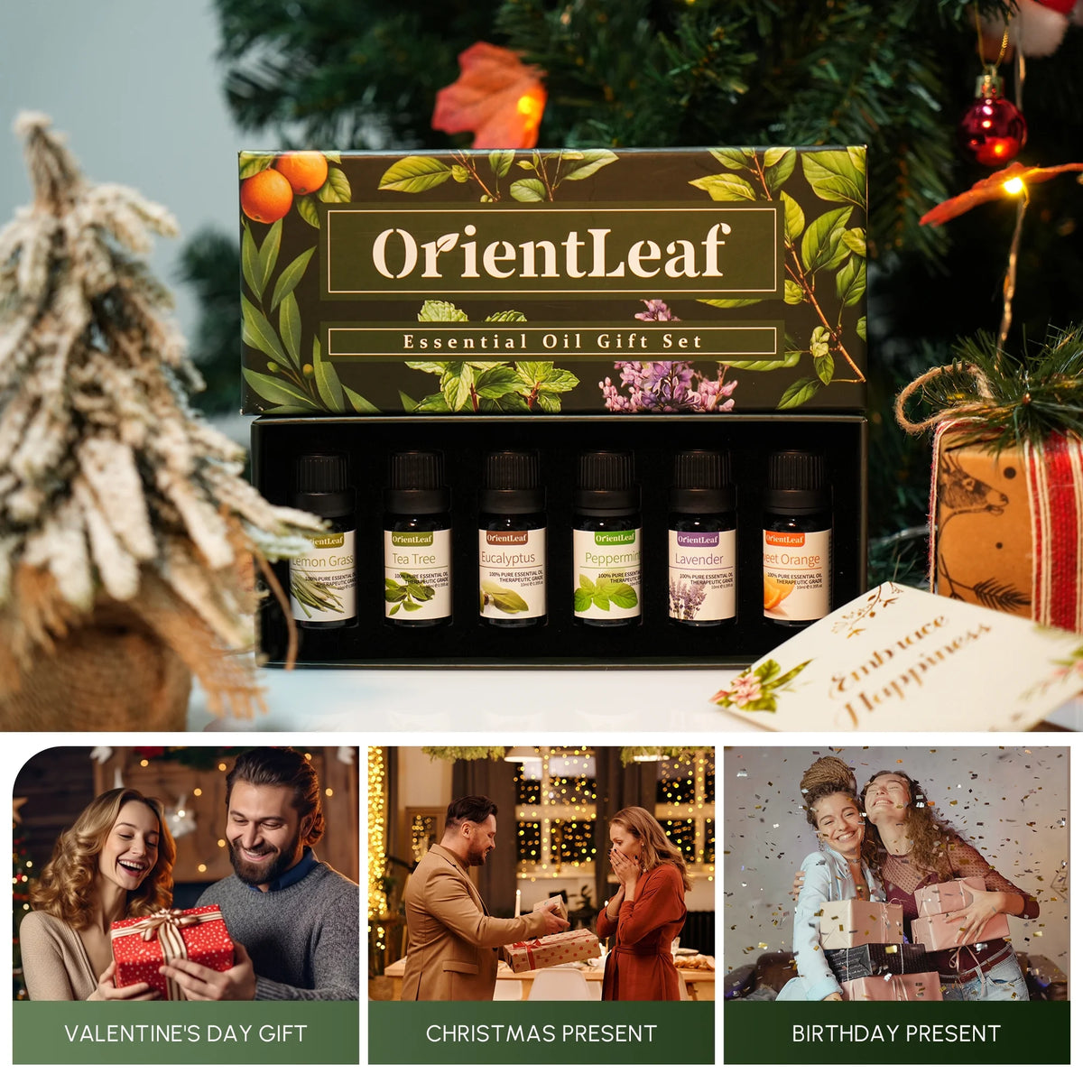 Essential Oils Sets, 100% Pure Essential Oil for Diffuser, Aromatherapy, Sleep, Massage & DIY, Gift Sets for Women with Greeting Card