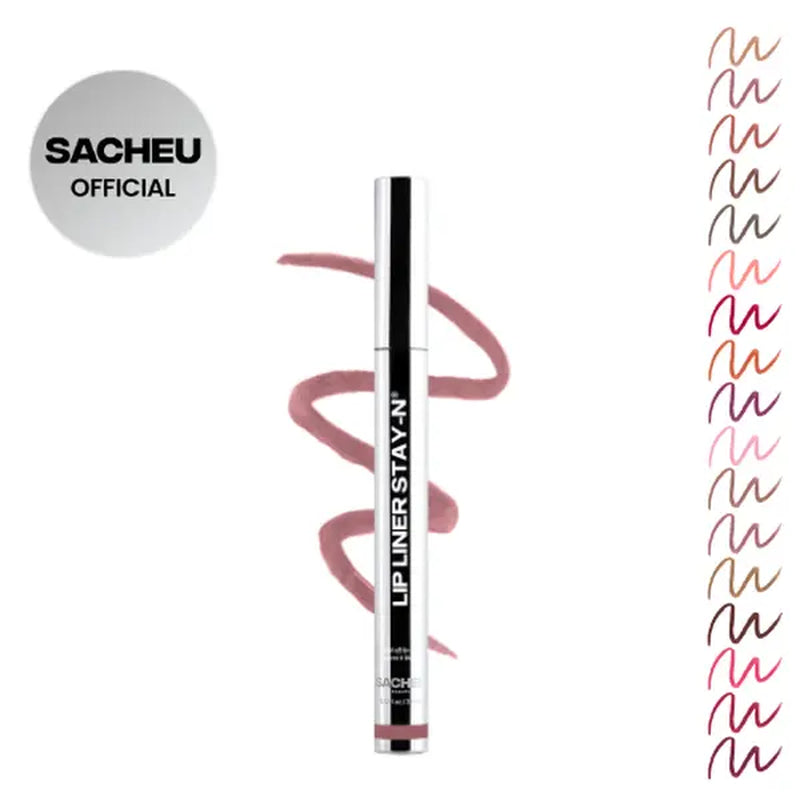 Sacheu Lip Liner STAY-N - Peel-Off Lip Liner Stain - All Day & Night Lip Liner with Hyaluronic Acid & Vitamin E - Long Lasting Formula - 0.12 Fl Oz / 3.5 Ml