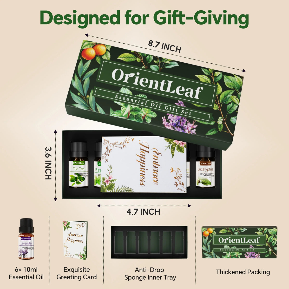 Essential Oils Sets, 100% Pure Essential Oil for Diffuser, Aromatherapy, Sleep, Massage & DIY, Gift Sets for Women with Greeting Card