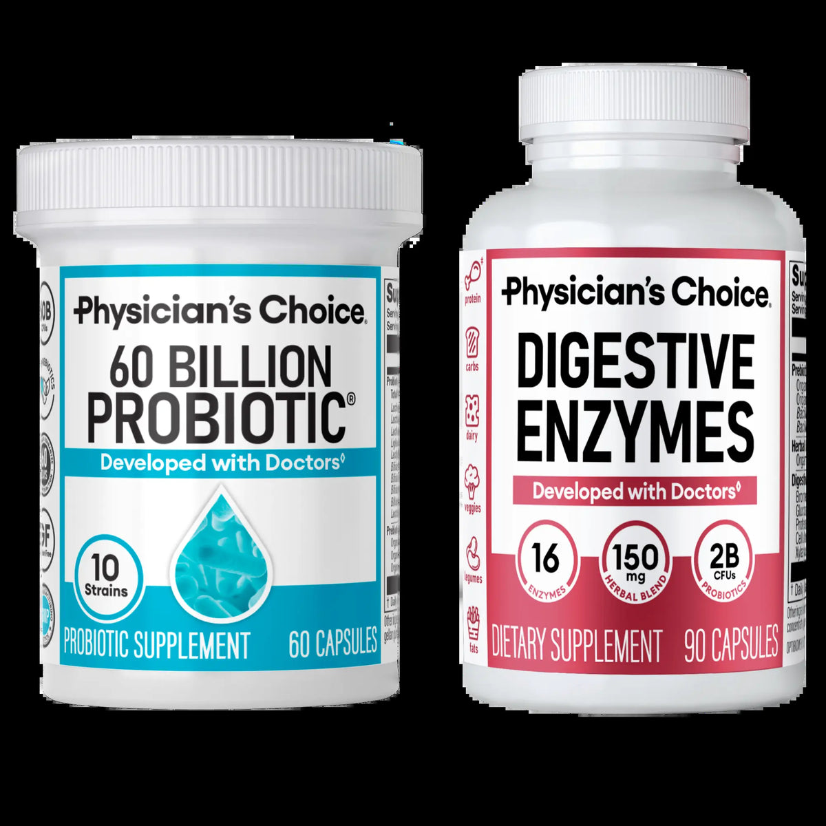 Physician'S Choice Hack Your Tummy Bundle: Bloating, Digestion & Immune Support for Men & Women with Digestive Enzymes & 60 Billion Probiotic