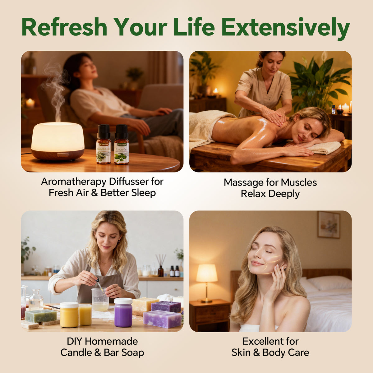 Essential Oils Sets, 100% Pure Essential Oil for Diffuser, Aromatherapy, Sleep, Massage & DIY, Gift Sets for Women with Greeting Card